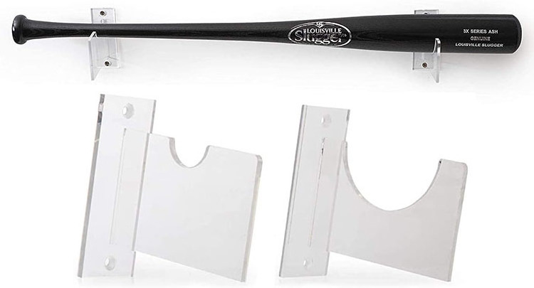 Floating Wall Mounted Acrylic Baseball Bat Display Rack