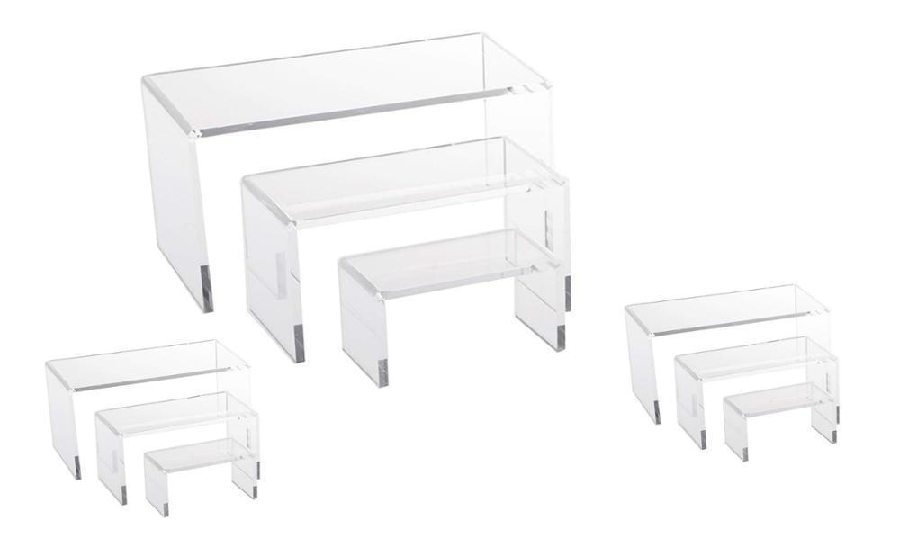 3pcs set Clear Acrylic Shoe Display Risers Retail Stand