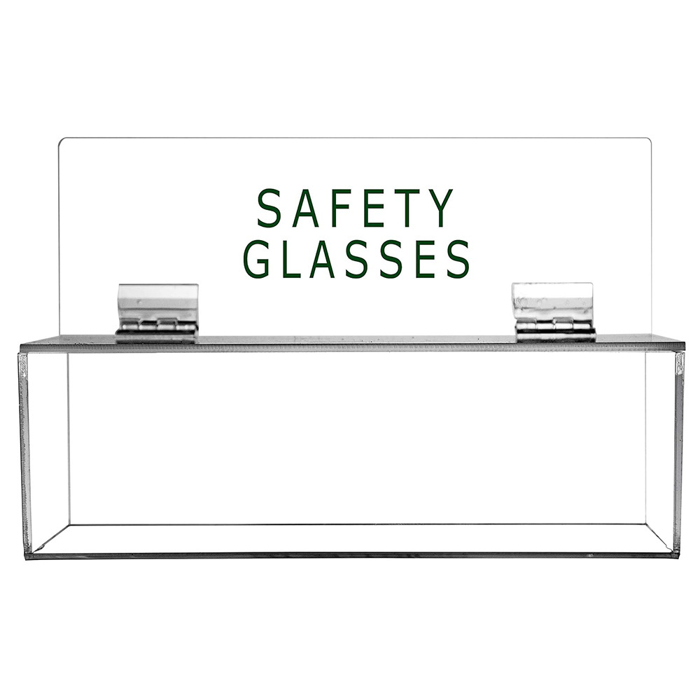 Dustproof acrylic Safety Glasses Holder with Lid for wall and countertops