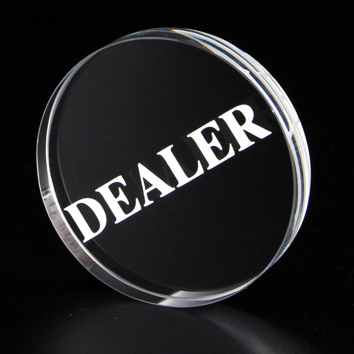 High Transparent  Casino acrylic block poker  dealer button