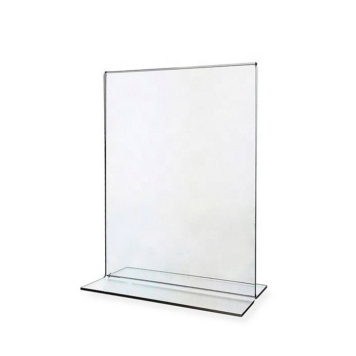 Double Sided Portrait A5 Stand Up Sign Holder Clear Acrylic