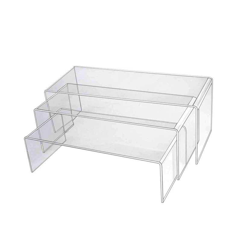 3pcs set Clear Acrylic Shoe Display Risers Retail Stand