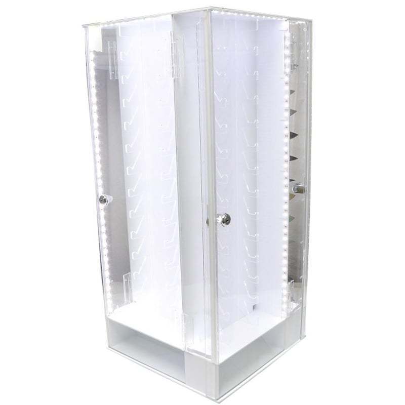 360 Rotating 4 Face Clear Acrylic Display Case for 52 pcs Knife