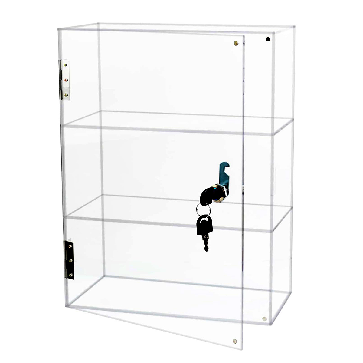 4 Shelf Clear Acrylic Display Case with Lock and Keys Locking Cabinet