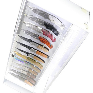 360 Rotating 4 Face Clear Acrylic Display Case for 52 pcs Knife