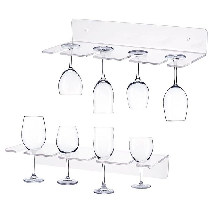 Champagne Wine Glass Holder Wall Mounted Acrylic Organizer for Kitchen