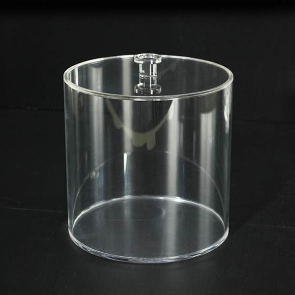 customized wholesale clear large round acrylic cylinder tube with lid and base