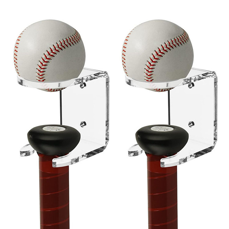 Floating Wall Mounted Acrylic Baseball Bat Display Rack