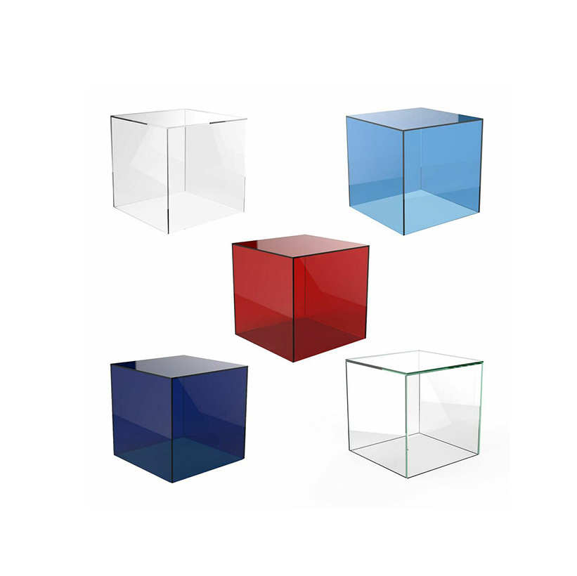 customized hollow clear acrylic cube display stand