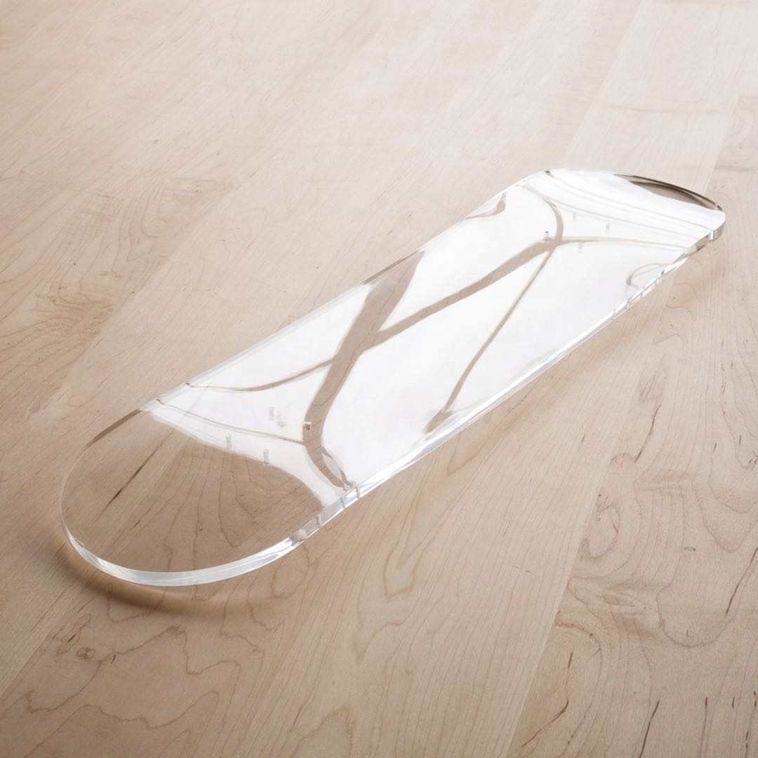 Custom Clear Resin Acrylic Skateboard Without Wheels