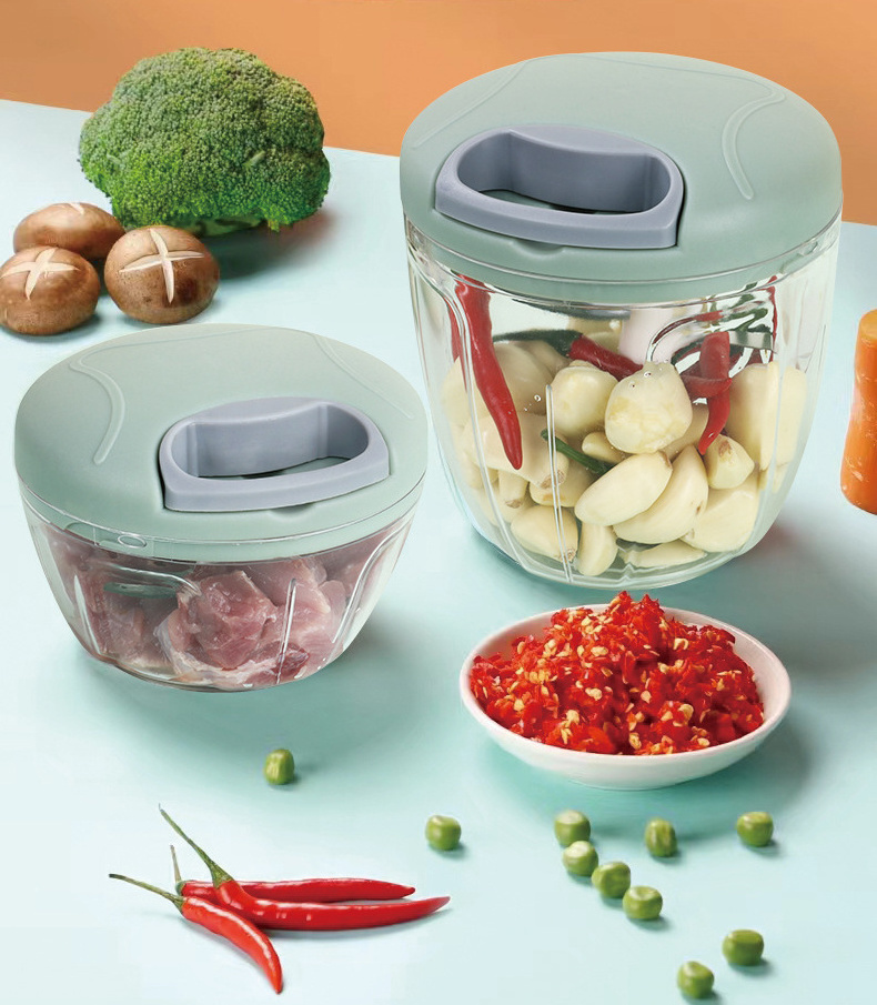 Kitchen Gadgets Manual Pepper Pullcord Chopper Mini Food Cutter Vegetable Onion Chopper Garlic Chopper