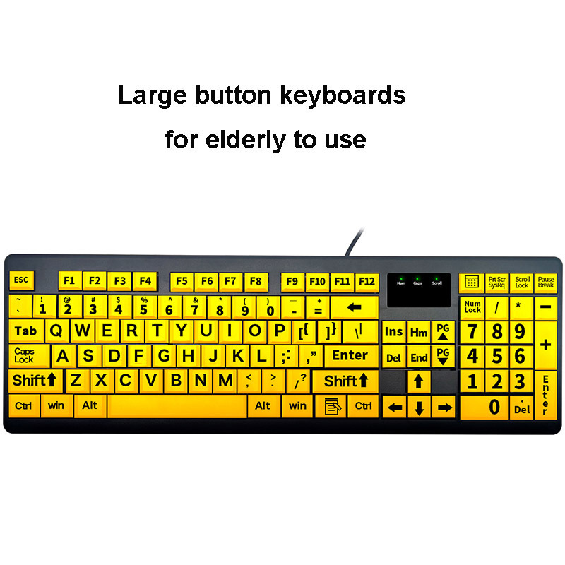 Large Keys and letters Kids old man elderly Computer Keyboards for kids