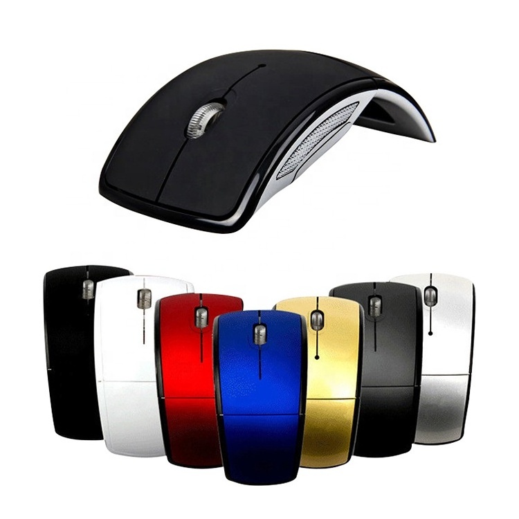 Rubber Computer Mouse Foldable Arc Optical Folding Wireless Mouse