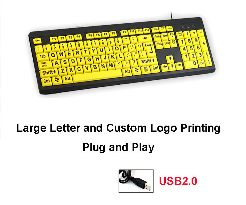 Large Keys and letters Kids old man elderly Computer Keyboards for kids