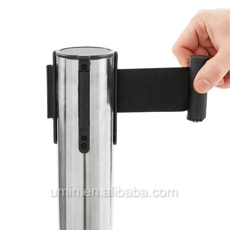 Polished Stainless Steel Retractable Pole Barricade