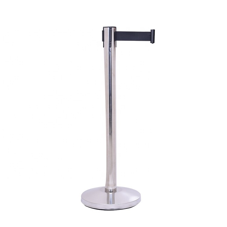 Polished Stainless Steel Retractable Pole Barricade