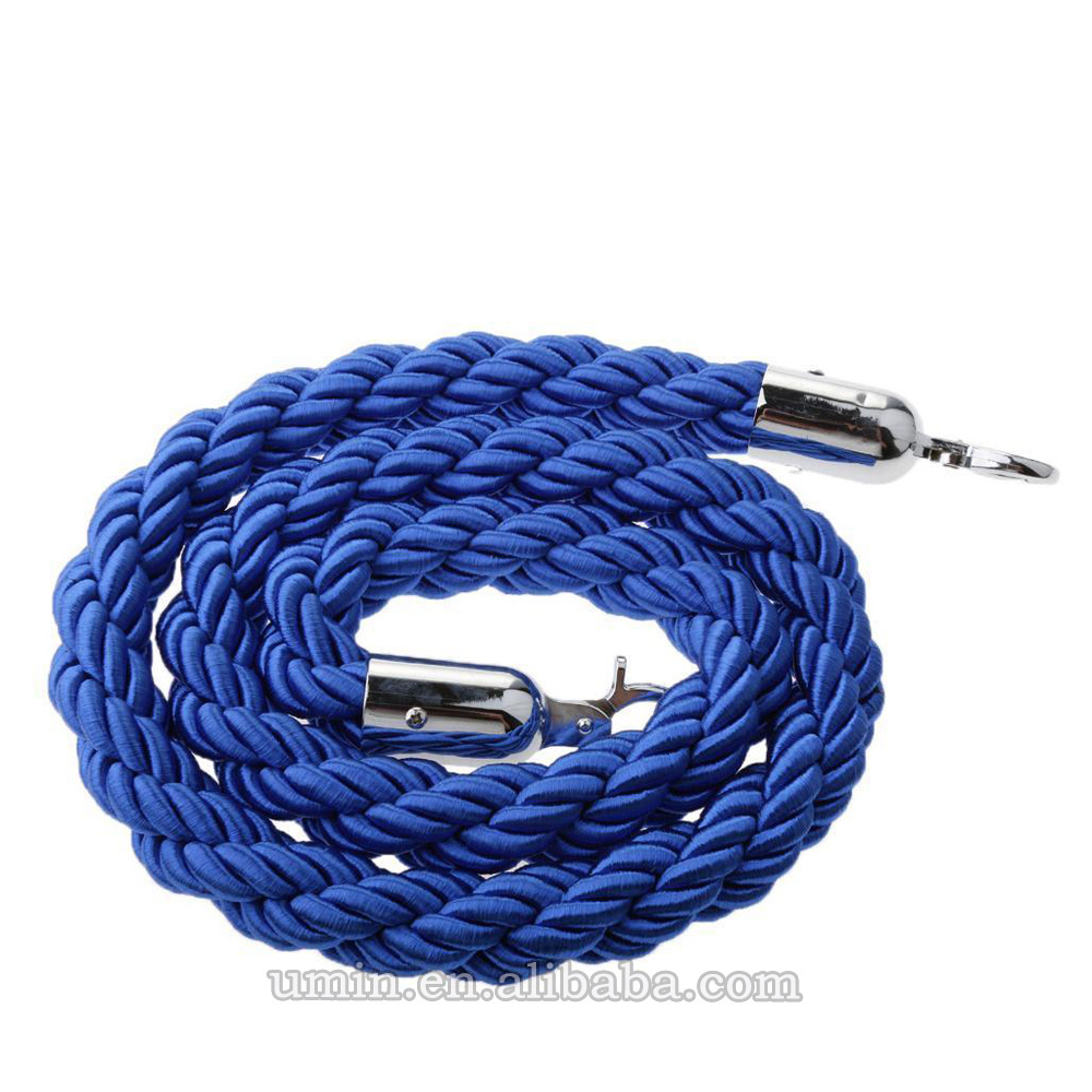 Crowd Control VIP Stand Royal Blue Twisted Rope With Gold Hook