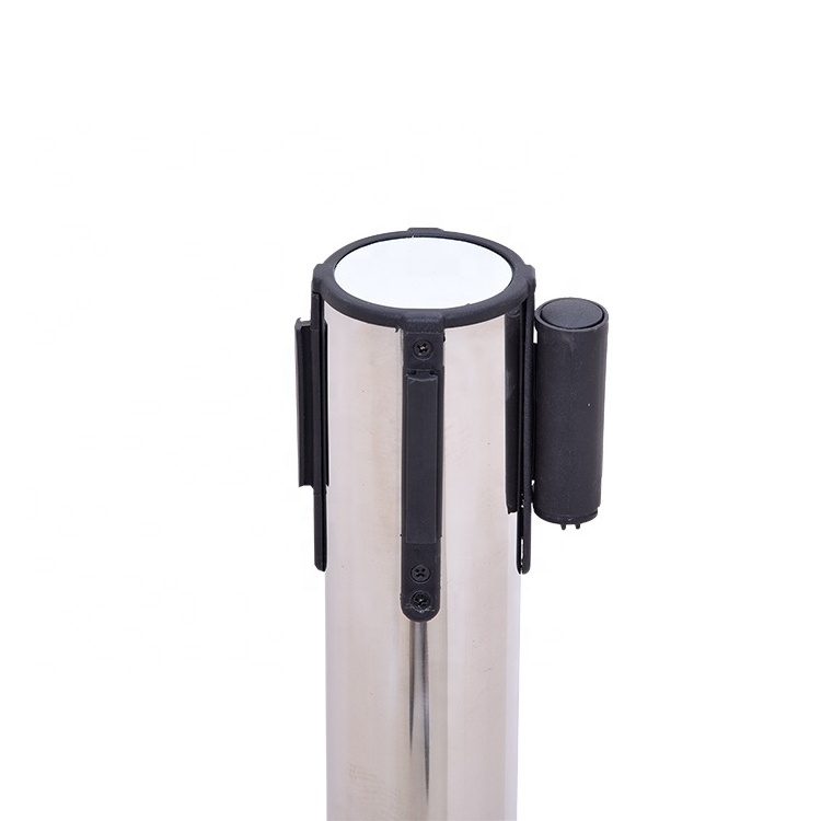 Polished Stainless Steel Retractable Pole Barricade