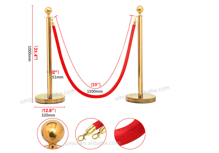 Vip Rope With Stand Vip Interior Red Velvet Rope and Gold Queue Line Barrier Stand ...