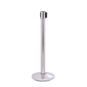 Polished Stainless Steel Retractable Pole Barricade