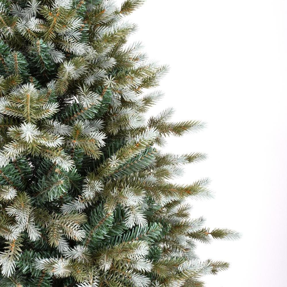 new arrival 2024,yellow-green Artificial Christmas tree,pine needle,snow at top,home indoor,outdoor,PE+PVC,eco-friendly