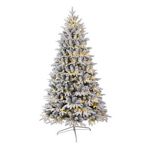 new arrival 2024,pre lit white snow Artificial Christmas tree,pine needle,home indoor,outdoor,hotel entrance,PE+PVC,eco-friendly