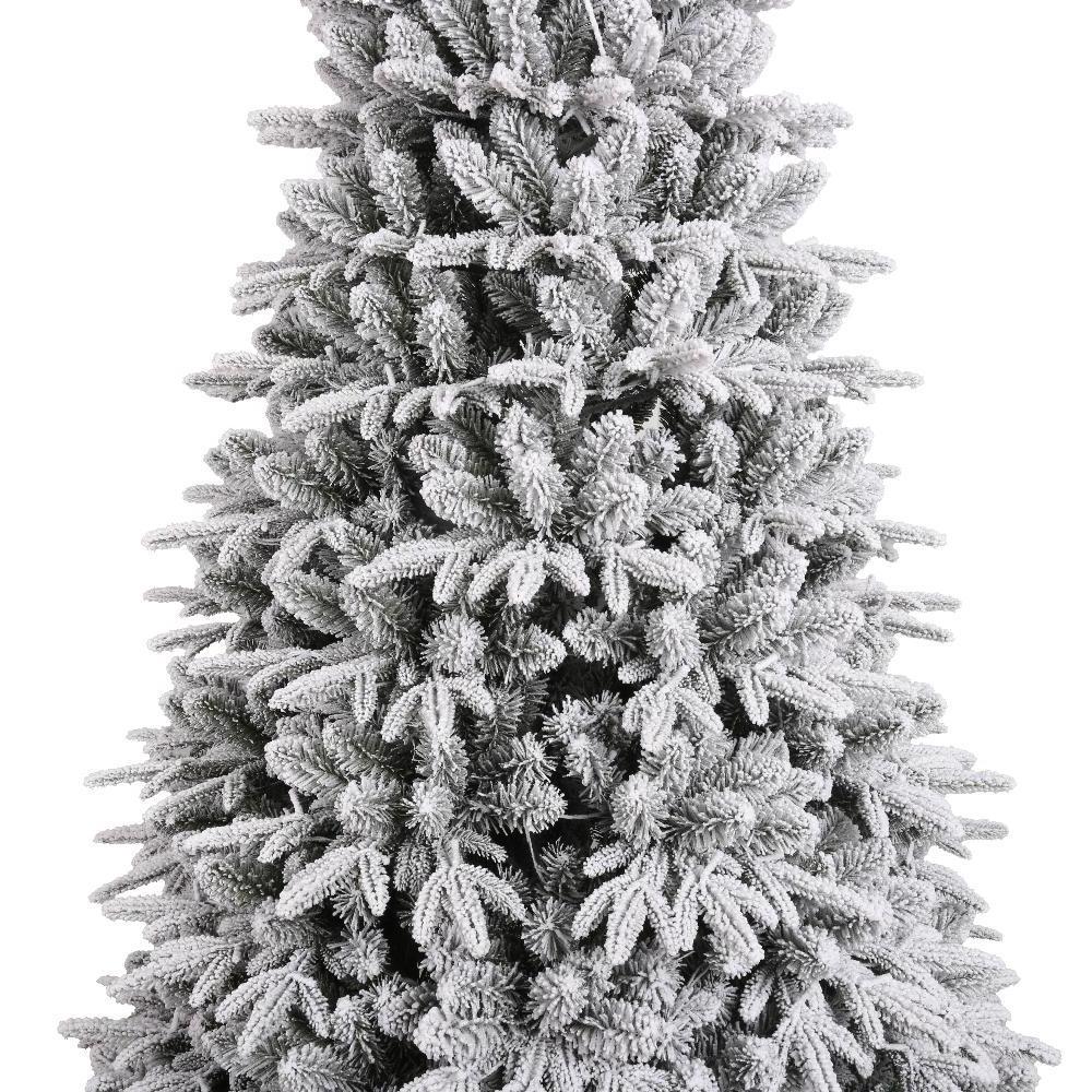 new arrival 2024,pre lit white snow Artificial Christmas tree,pine needle,home indoor,outdoor,hotel entrance,PE+PVC,eco-friendly