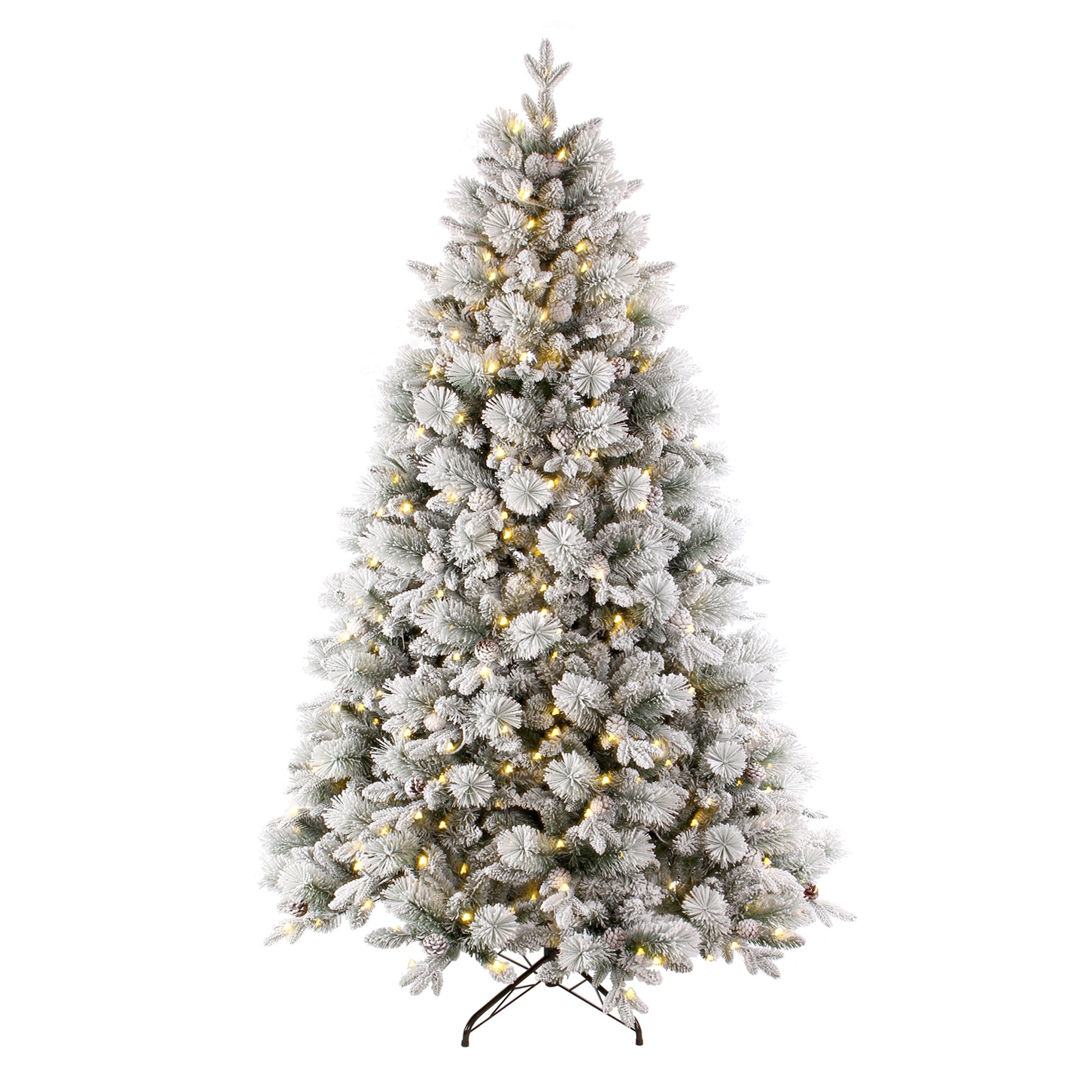 Pre-Lit Snow flocked pine Artificial Christmas Tree for Home,Party ,Office,Warm White Lights,2023 popular Christmas tree