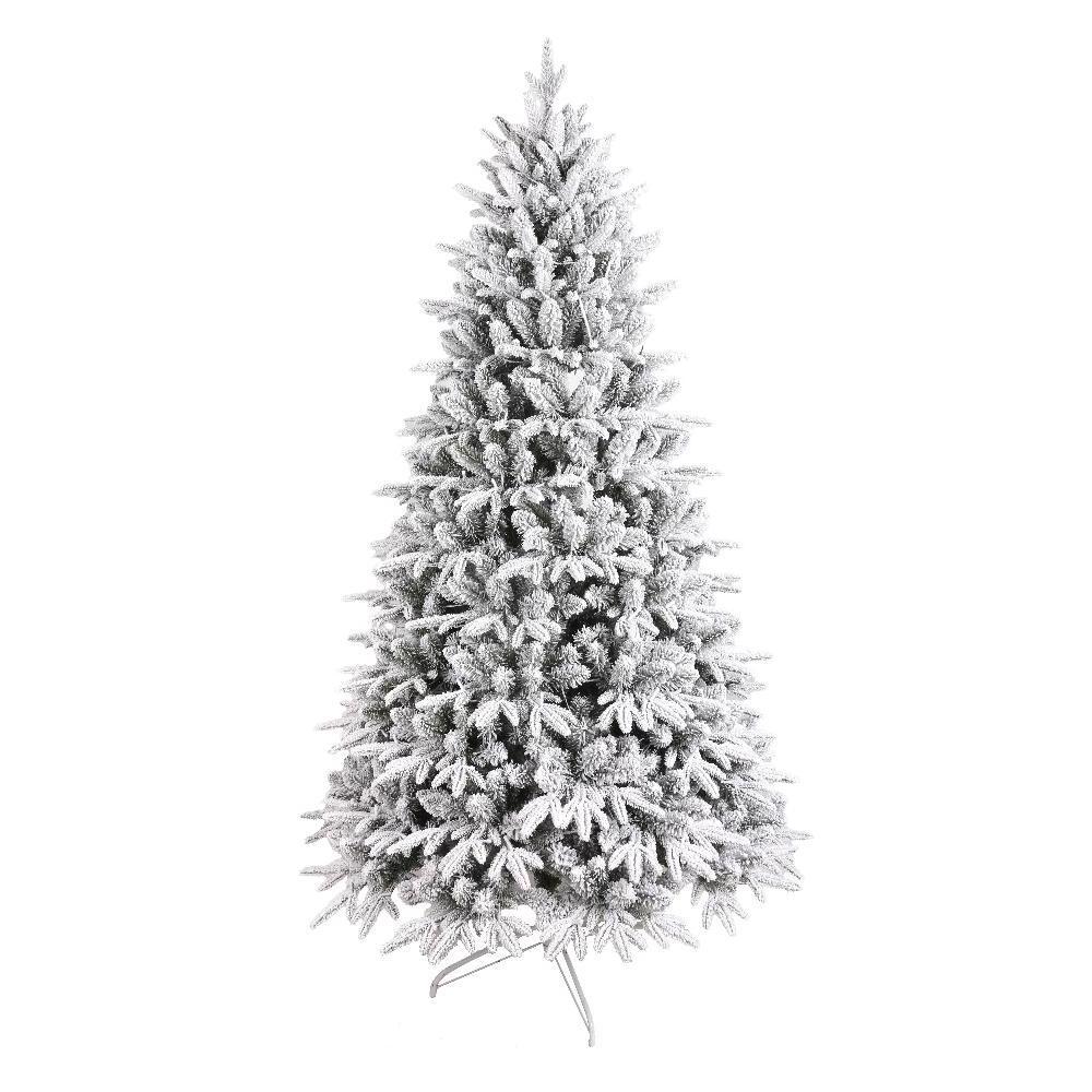 new arrival 2024,pre lit white snow Artificial Christmas tree,pine needle,home indoor,outdoor,hotel entrance,PE+PVC,eco-friendly