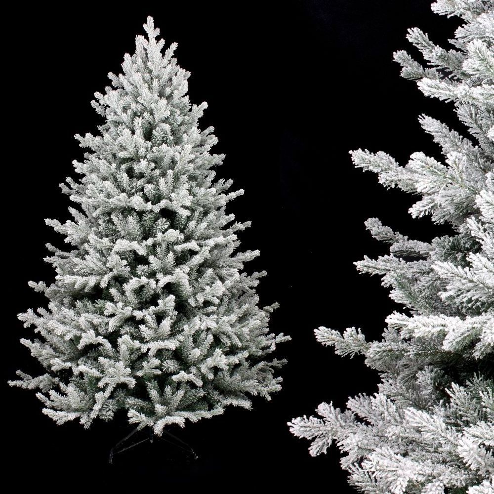 Factory Price Wholesale 7FT Artifical white Christmas Tree with Ornaments Decoration Tree Flocking