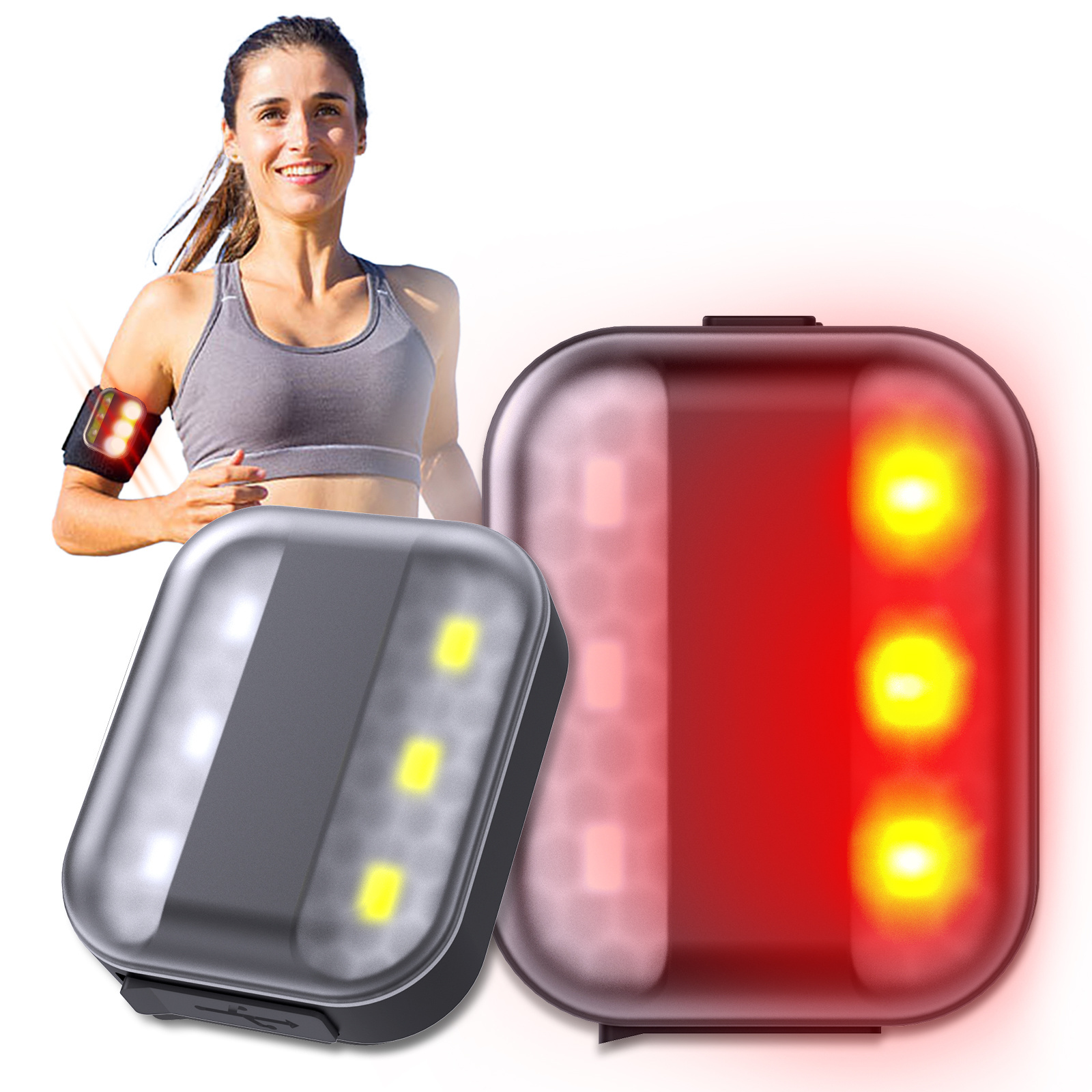 UMIONE Strobe Flash LED Clip Light USB-C Rechargeable Safety Light Attach to Any Running Clothes, Pack Bag, Belt Light