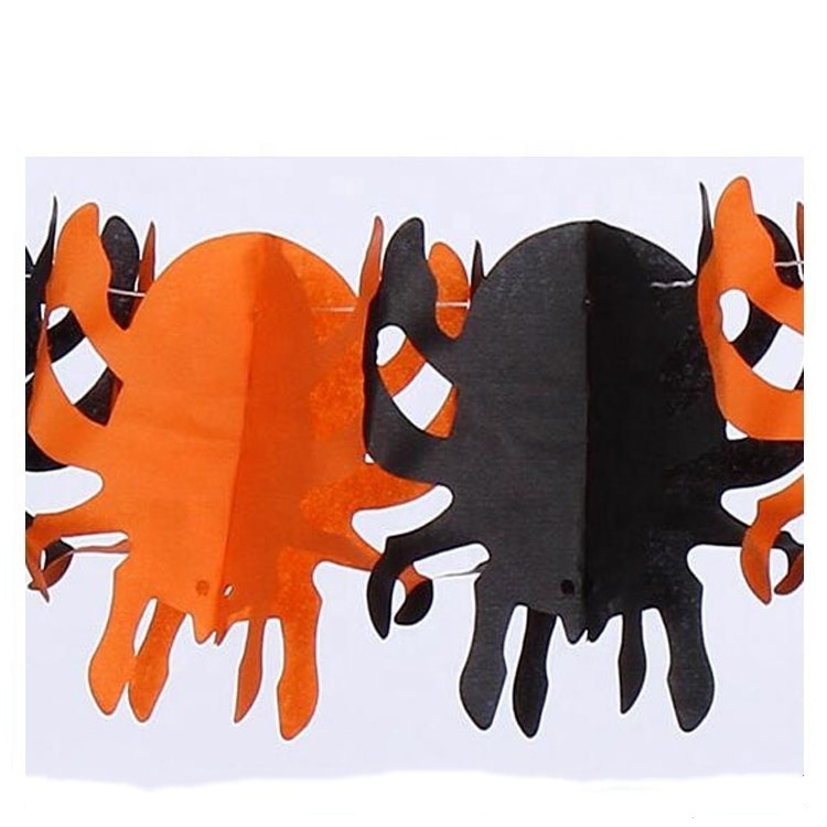 UMISS New Cheap Hanging Bat Pumpkin Spider Tissue Paper Garland Halloween Decoration Event Decor Party Set