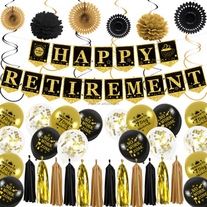 Umiss Paper 2024 Men or Women Retire party decorations contains Glittering banner Salute gun Printing 12" latex balloon OEM