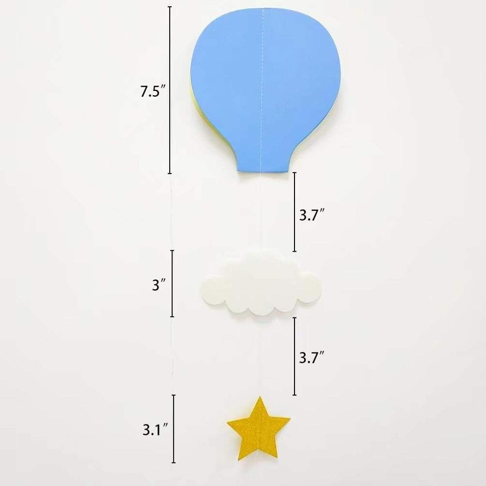 Umiss  8 Pcs Large Size Hot Air Balloon 3D Paper Garland Hanging Decorations for Room, Wedding, Baby Shower, Birthday Party