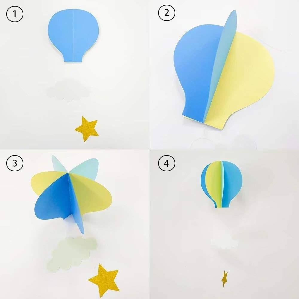 Umiss  8 Pcs Large Size Hot Air Balloon 3D Paper Garland Hanging Decorations for Room, Wedding, Baby Shower, Birthday Party