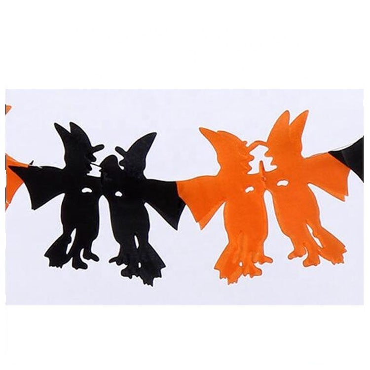 UMISS New Cheap Hanging Bat Pumpkin Spider Tissue Paper Garland Halloween Decoration Event Decor Party Set