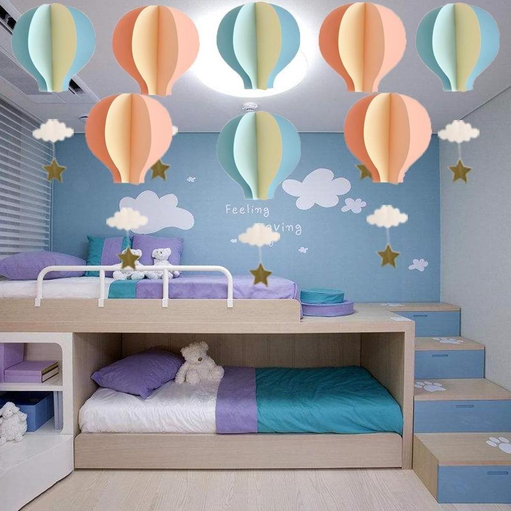 Umiss  8 Pcs Large Size Hot Air Balloon 3D Paper Garland Hanging Decorations for Room, Wedding, Baby Shower, Birthday Party