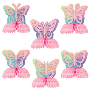 Umiss Paper 2022 New design Butterfly 3D honeycomb centerpieces for Birthday Wedding home party decorations