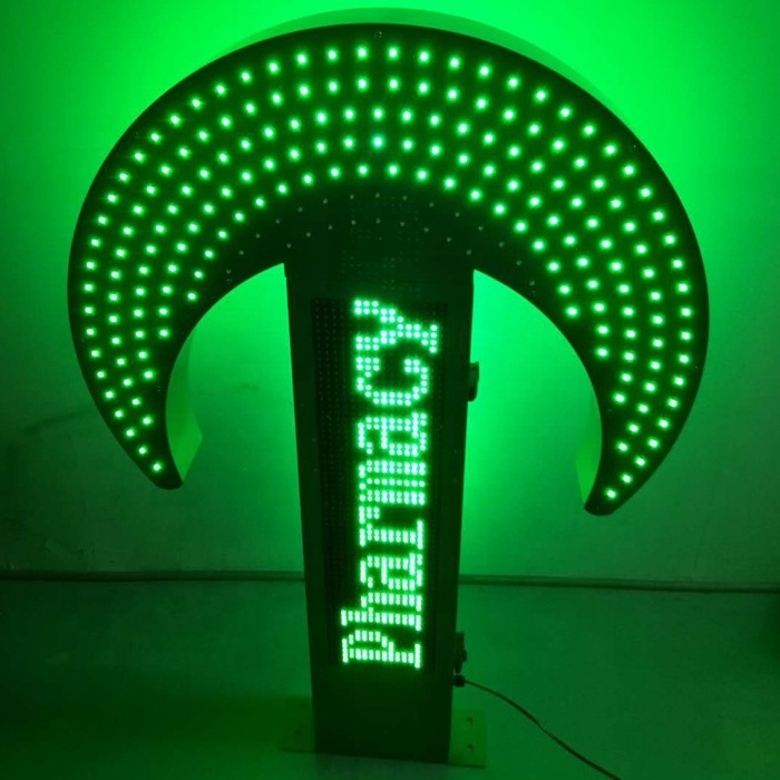 Programable Date Time Temperature led cross Display/double side led pharmacy sign/led flash animation cross light