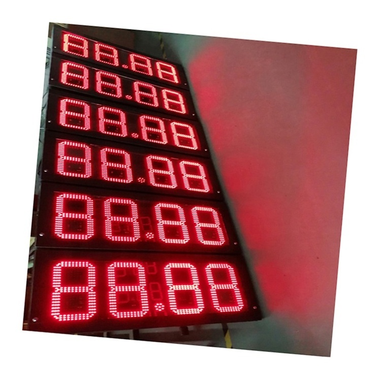 Outdoor Waterproof RF Remote Control RGB Large 7 Segment Led Display 20 inch 24inch 7 Segment Led Gas Station Display