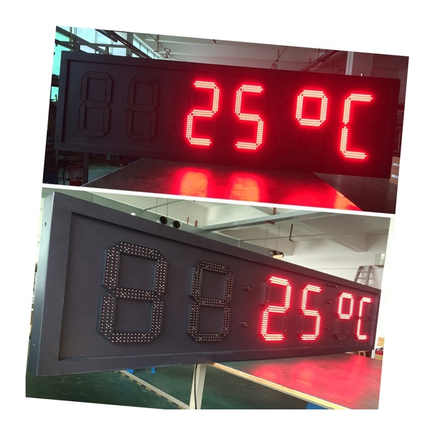 Digital Bright Large Display Sensor Outdoor Led Temperature Display Led Clock Temperature Display