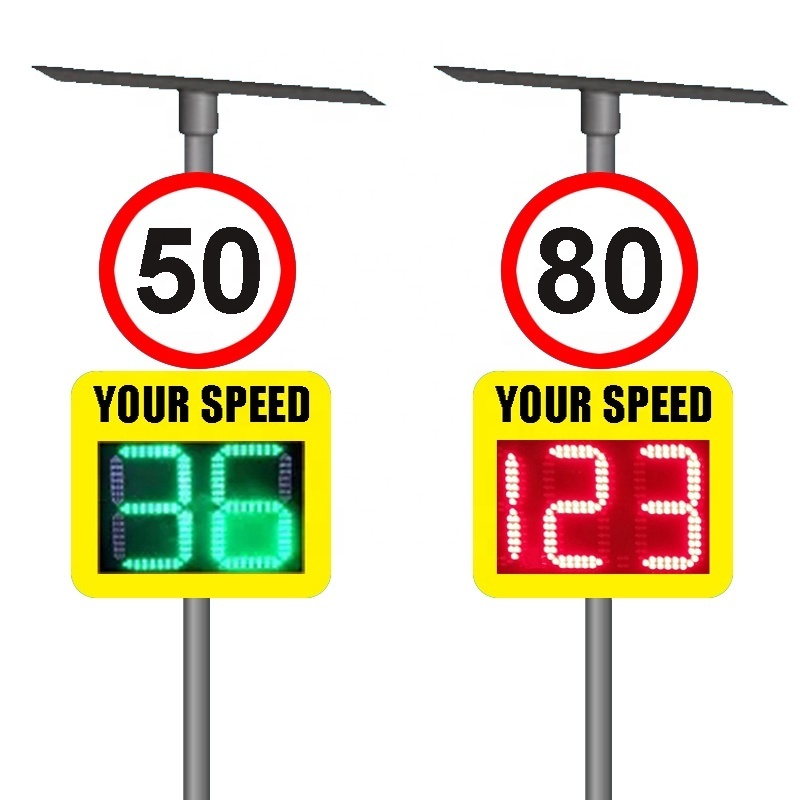 Doppler Car Swing Meter Powered Traffic Feedback Signs Display Led Solar Radar Limit Your Speed Sign