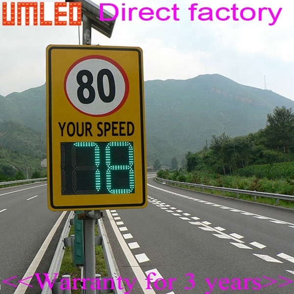 Outdoor Solar Power Radar LED Display Portable Radar Speed Sign Detector Speed Limit Sign