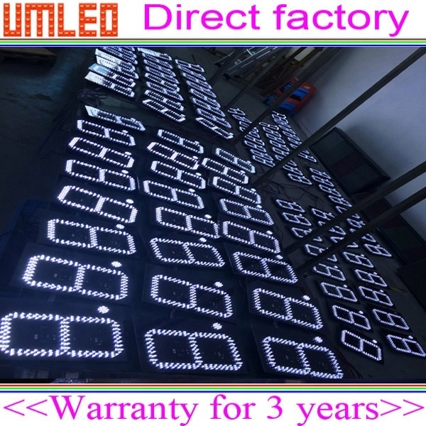 Outdoor Waterproof RF Remote Control RGB Large 7 Segment Led Display 20 inch 24inch 7 Segment Led Gas Station Display