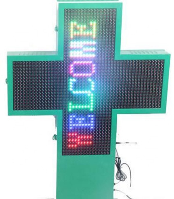 electronic LED cross billboard/led cross symbol sign for pharmacy store/full color led street cross display led pharmacy sign