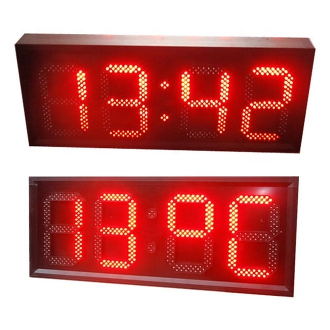 Waterproof Led Time And Temperature Display Signs Outdoor Led Clock Time Date Temperature Sign