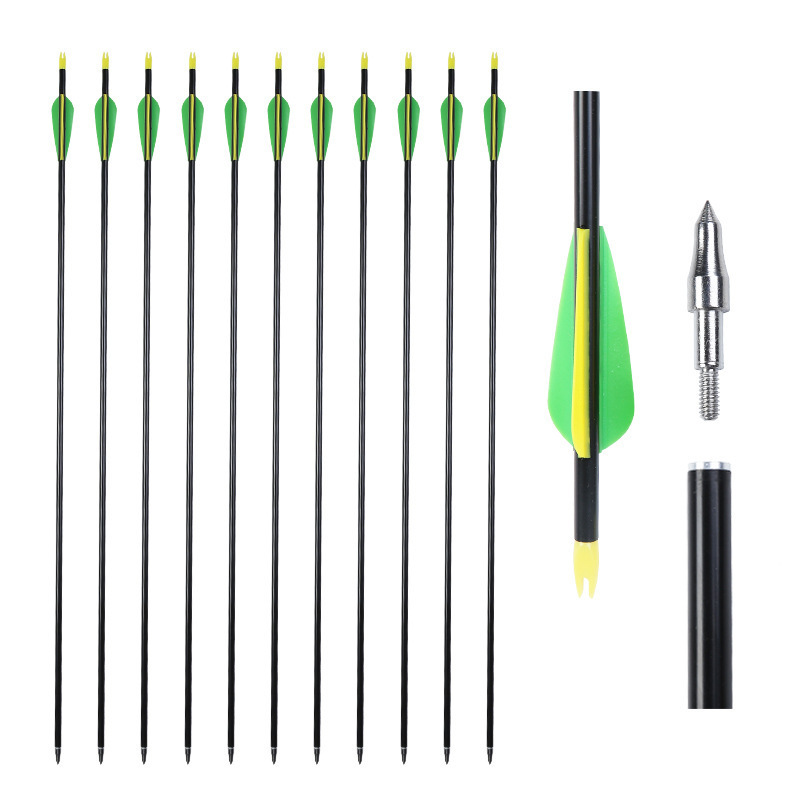 Archery hunting shooting arrow 8 mm outer diameter  aluminum arrow steel point with replaceable point