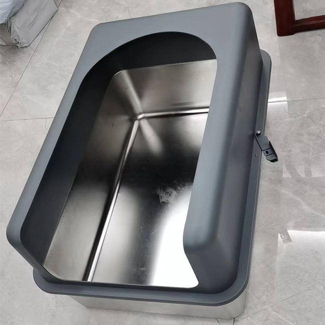 Cat Litter Basin Super Large Cat Toilet Splash-proof Bedpan Stainless Steel Cat Litter Box For Manual Cleaning