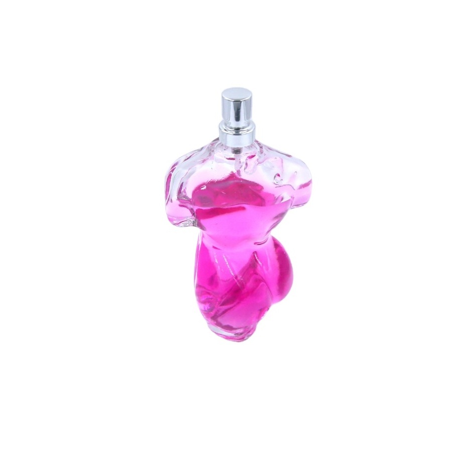 unique woman body shaped clear color spray perfume glass bottle