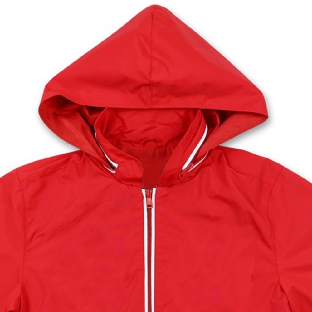 Hood Rremoval Sororirites wear Red Windbreaker Jacket Wholesale chenillne embroidery Jacket Man